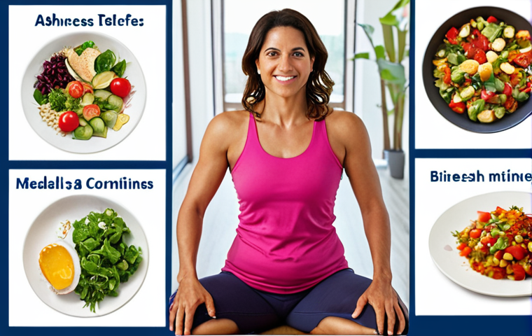 **
Prompt: A vibrant, personalized wellness plan designed by a bienestar coordinator, showcasing diverse healthy meals, exercise routines, and stress-management techniques tailored to a Spanish woman's lifestyle. The scene emphasizes adaptability, consideration for personal preferences, and the coordinator's supporting role.
**