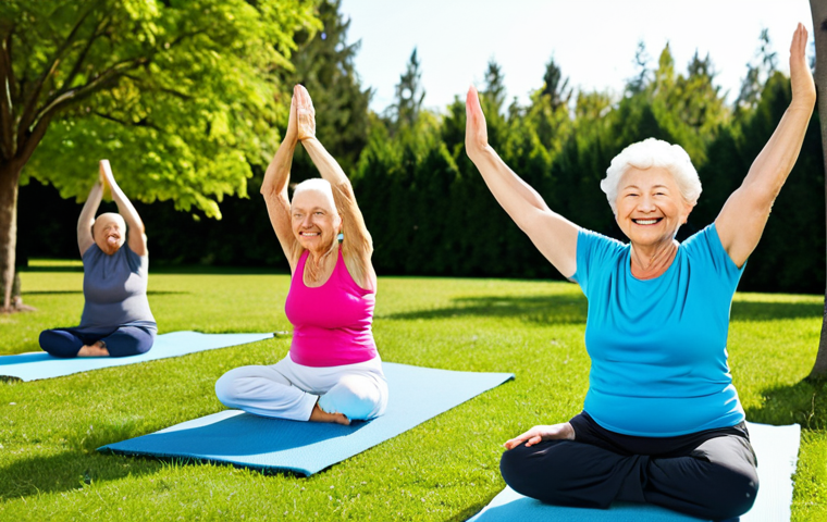 Active Senior Wellness**
"A vibrant, active senior citizen participating in a gentle yoga class in a sunny park, surrounded by lush greenery. They are fully clothed in comfortable athletic wear, smiling and engaged. Focus on healthy lifestyle, community connection, and joyful movement. safe for work, appropriate content, fully clothed, family-friendly, perfect anatomy, correct proportions, natural pose, well-formed hands, proper finger count, natural body proportions, professional photography, high quality."
**