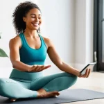 웰빙코디네이터와 건강 코칭 기술 - **Prompt 1: The Guided Digital Wellness Journey**
"A diverse woman in her late 30s, with a warm ...