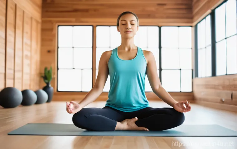 웰빙코디네이터와 고객 리포트 작성 - **Prompt:** A serene and inspiring image of a diverse individual (gender-neutral, 30s-40s) practicin...